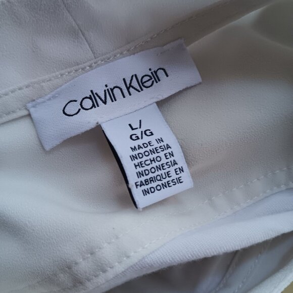 Men's Large Shirt Calvin Klein White Roll Sleeve Y2K Club Night Dancer - Picture 5 of 5